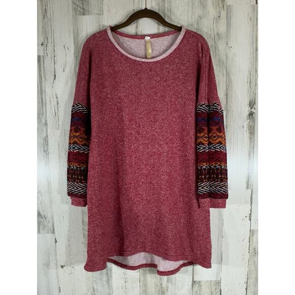 Uncle Frank Tunic Mini Dress Size XS French Terry Woven Multicolor Sleeves Trim - Picture 1 of 6